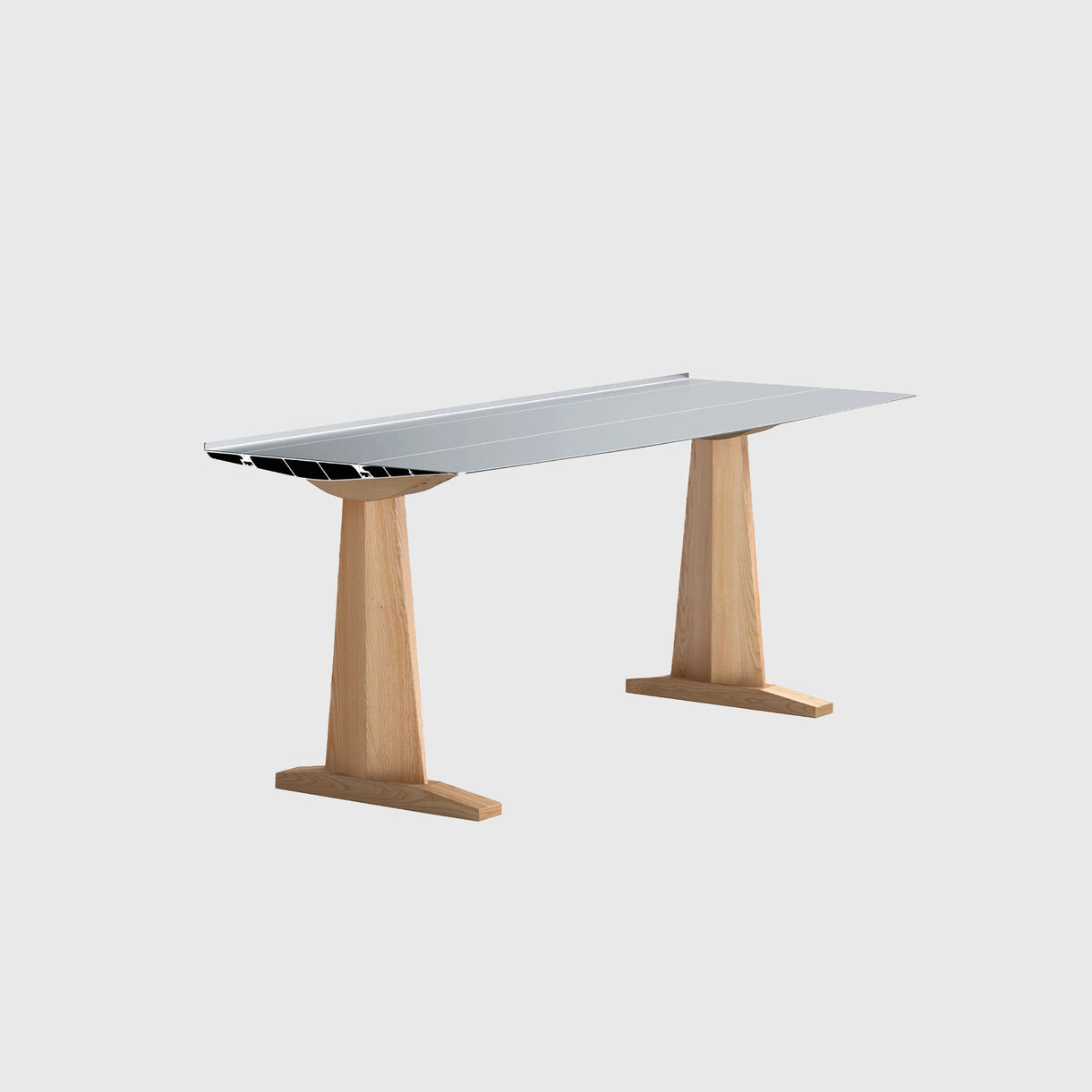 Table B Desk, Wood Column
