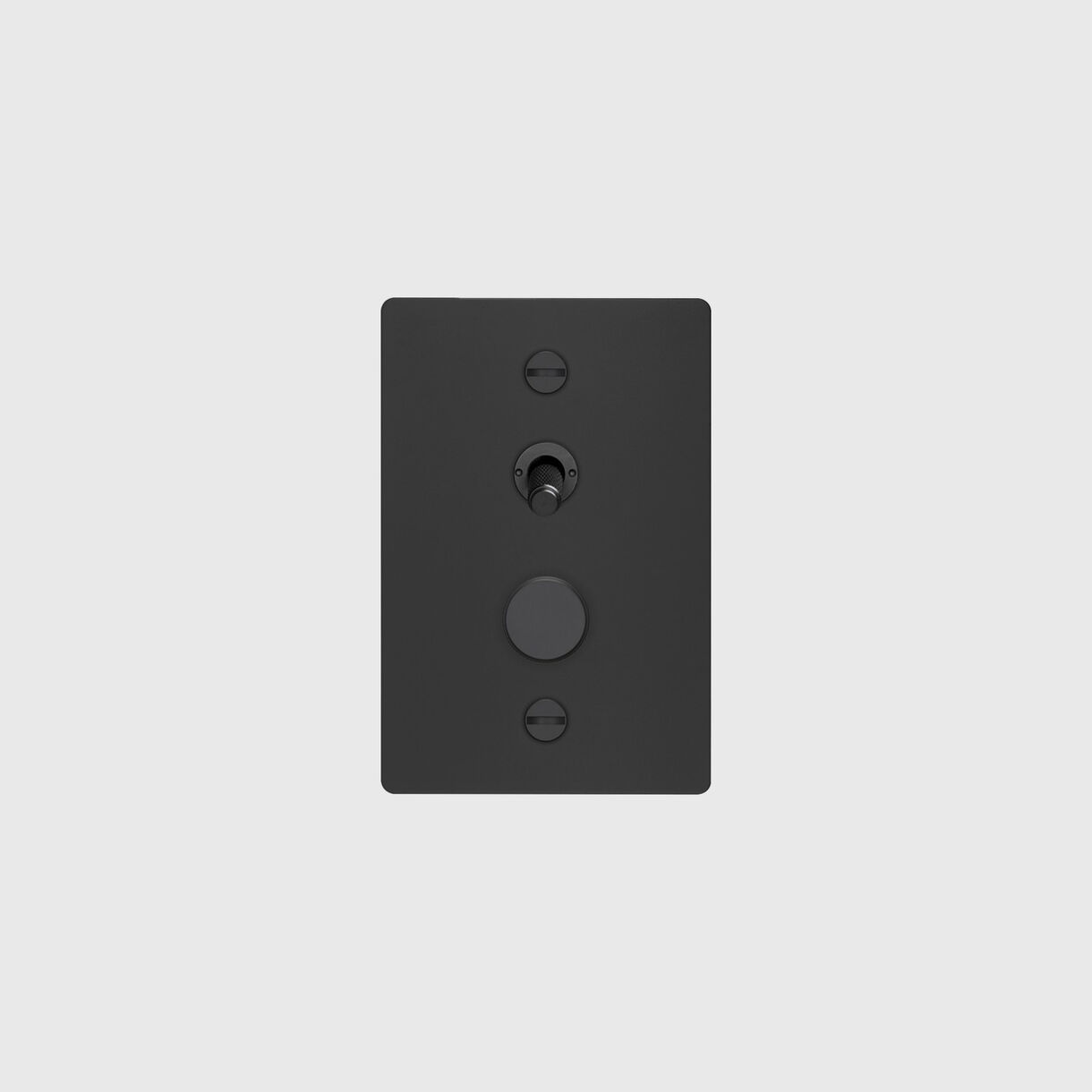 2G Toggle & Dimmer Switch, Vertical, Cross, Black