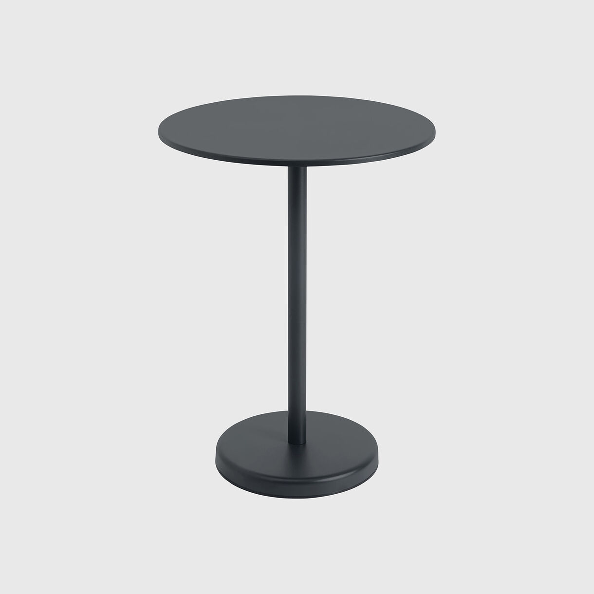 Linear Steel Round High Cafe Table, Low, Black