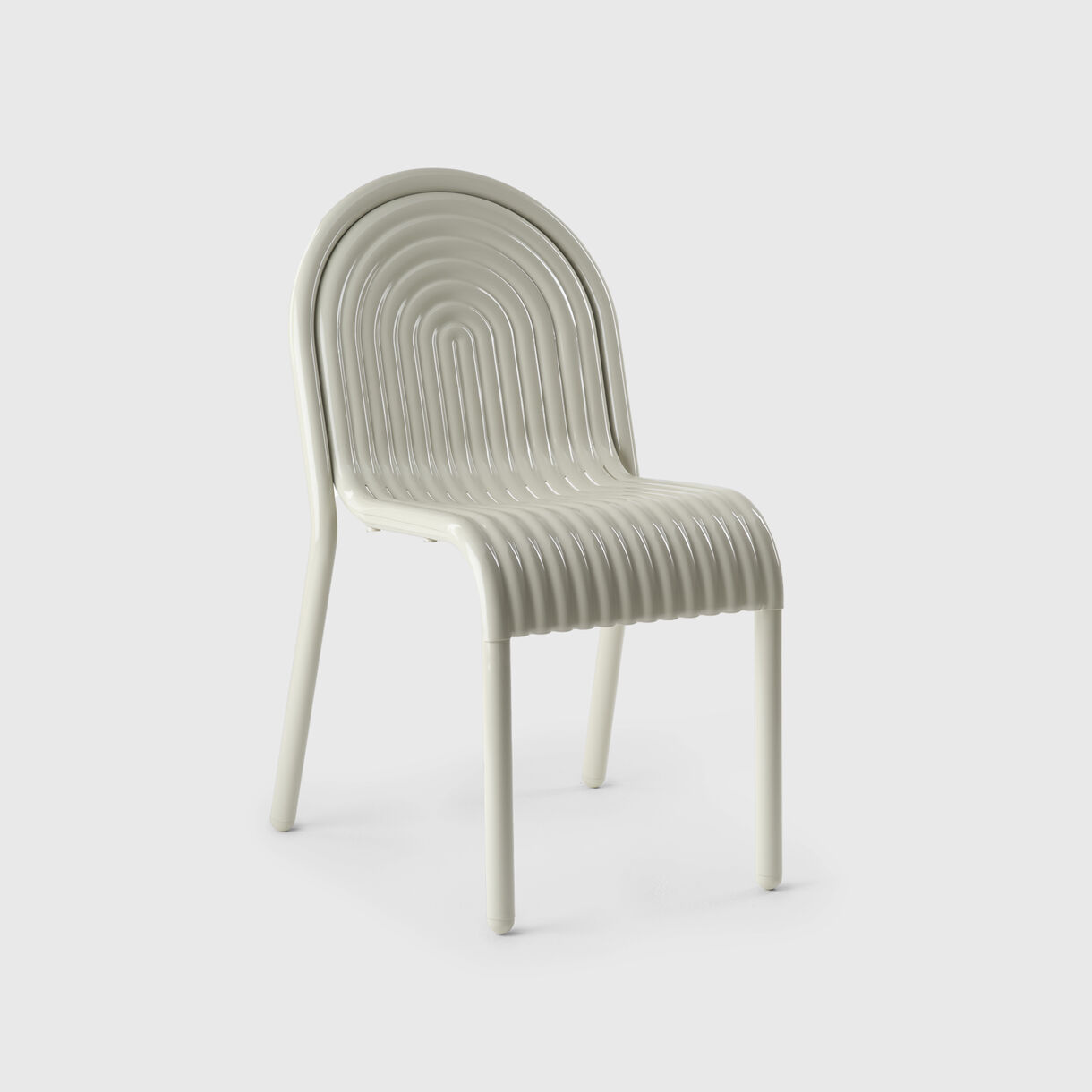 Groove Side Chair, Putty