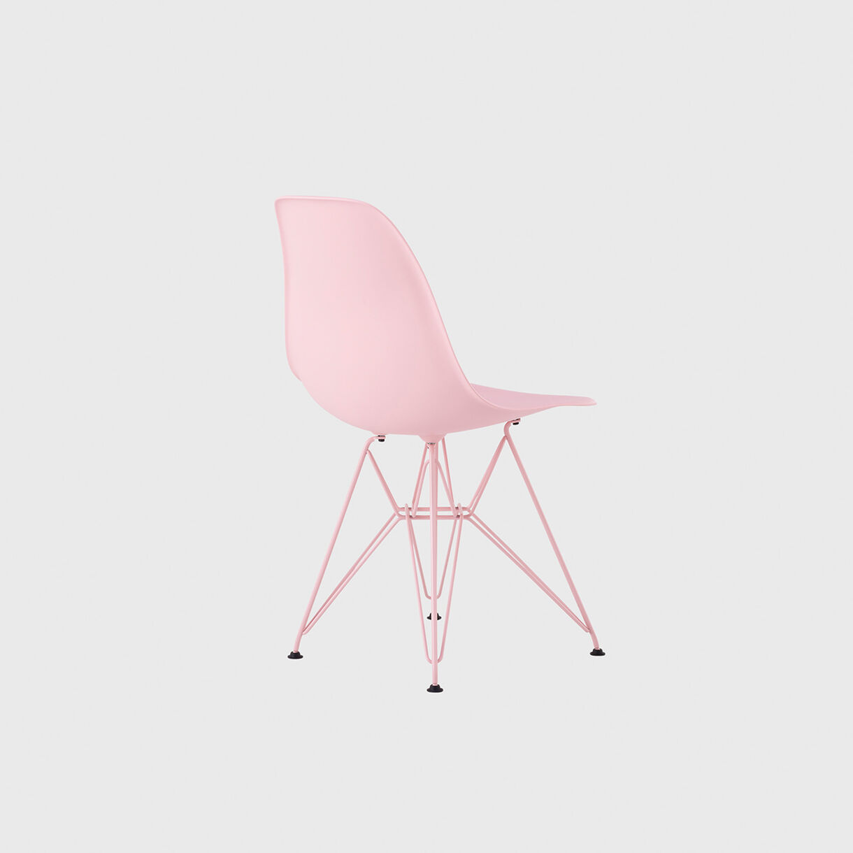 HM x Hay Eames Moulded Plastic Side Chair, Wire Base, Powder Pink