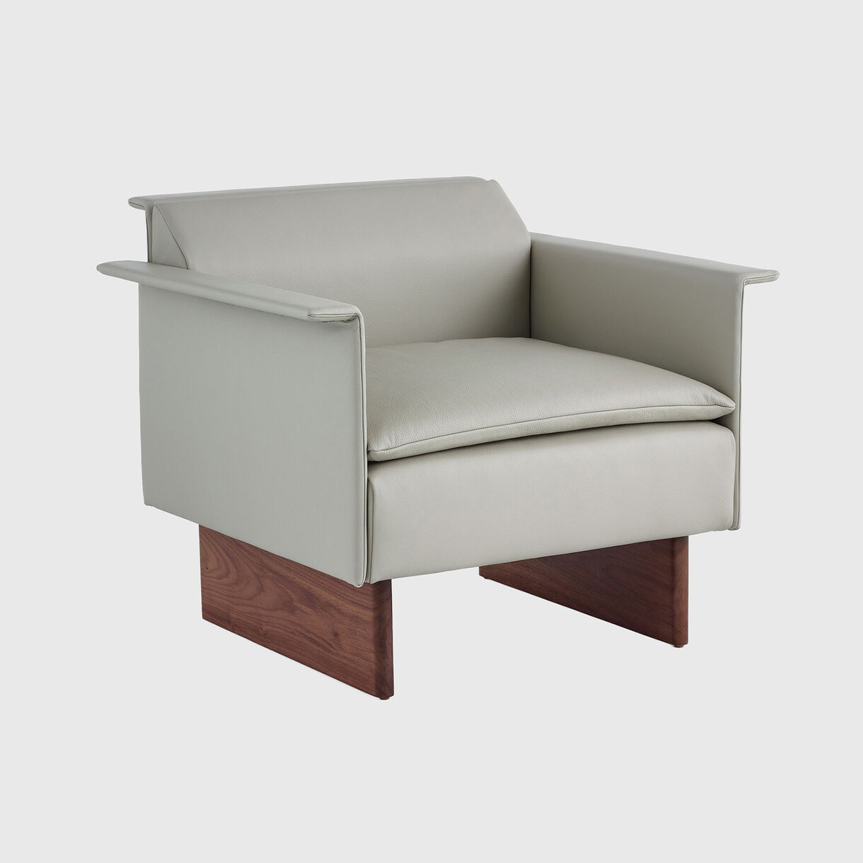 Mantle Club Chair, Wood Base, No Pillows, Bristol - Ash Grey