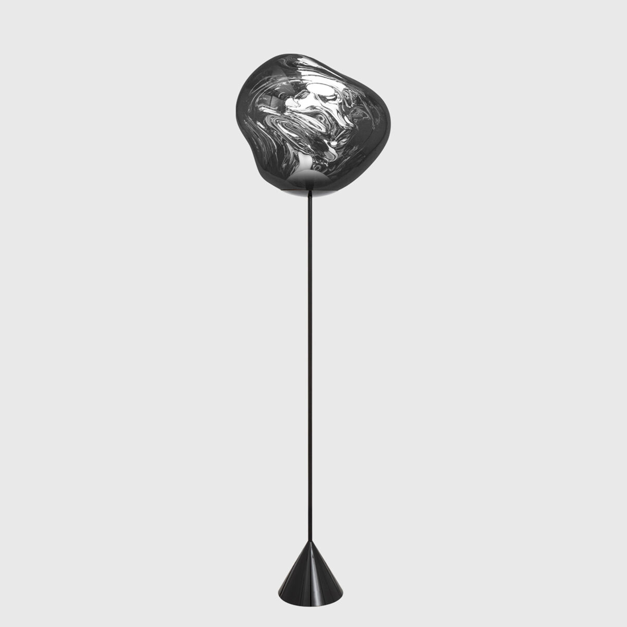 Melt Cone Slim Floor Lamp, Chrome