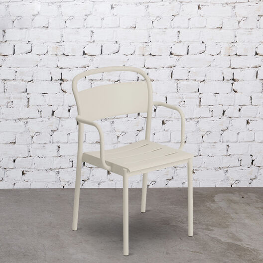 Linear Steel Armchair, Off-White