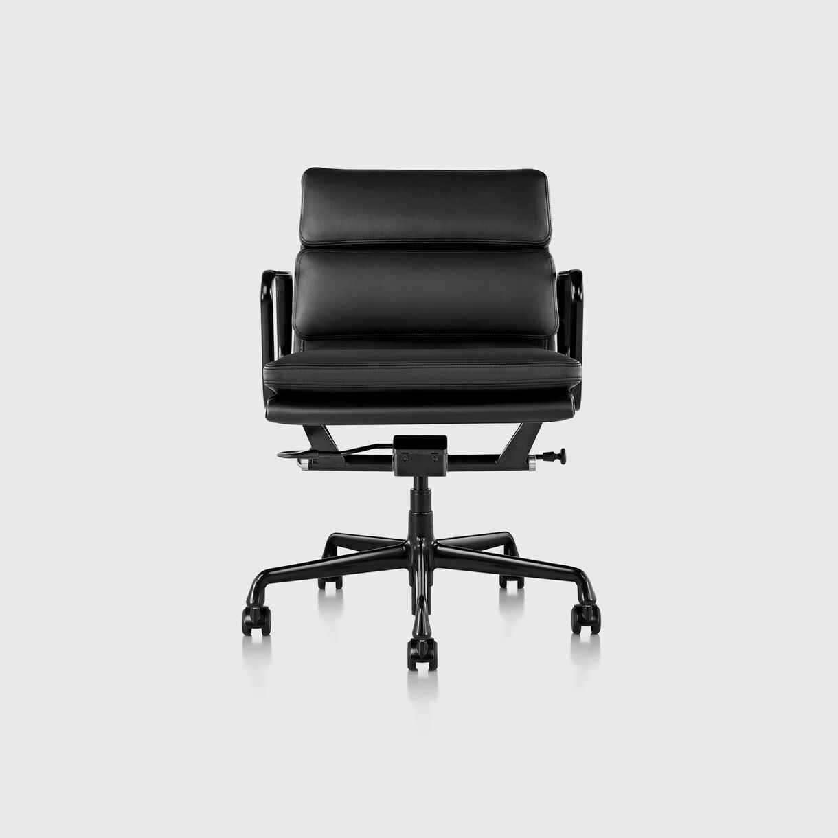 Eames Soft Pad Management Chair, Pneumatic, Black Frame & Black Leather