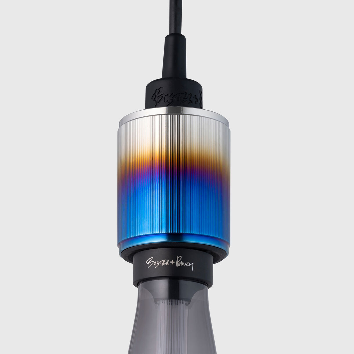 Heavy Metal Pendant, Linear, Burnt Steel