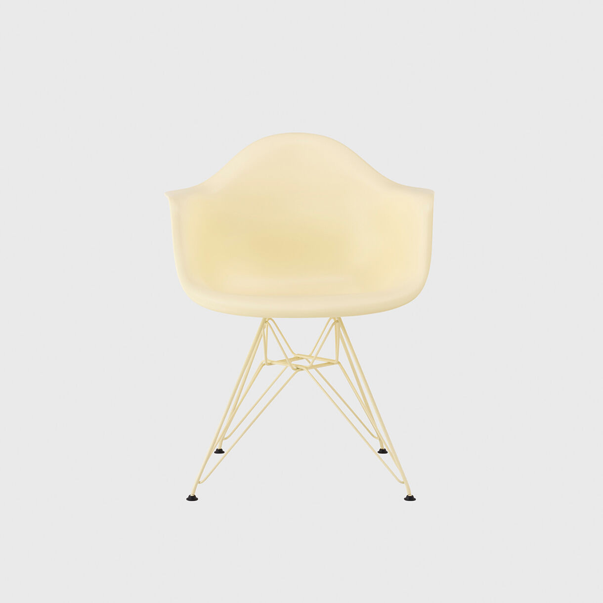 Eames Moulded Plastic Armchair, Wire Base, Powder Yellow