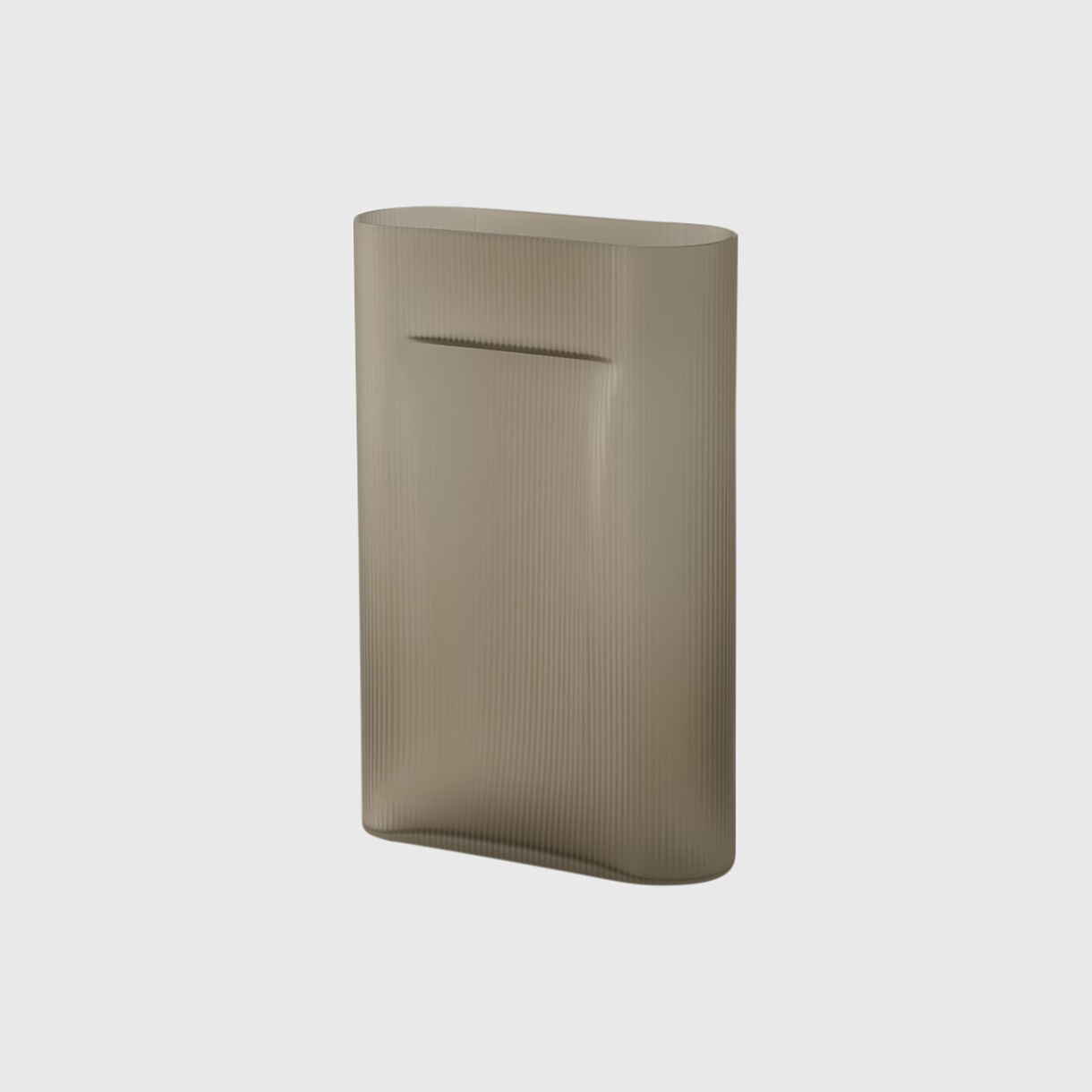 Ridge Vase, Frosted Glass, Taupe, Large