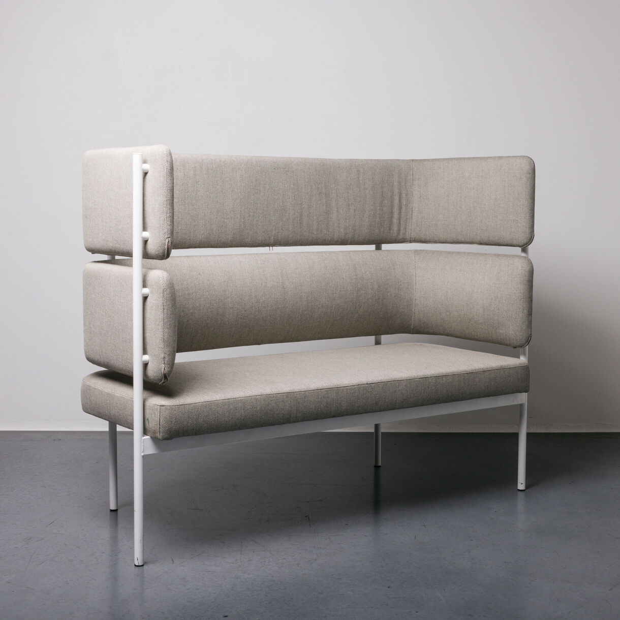 Crescent High-Back 2 Seater Sofa, White