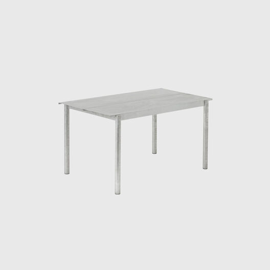 Linear Steel 4&ndash;6 Seat Table, Warm Galvanized