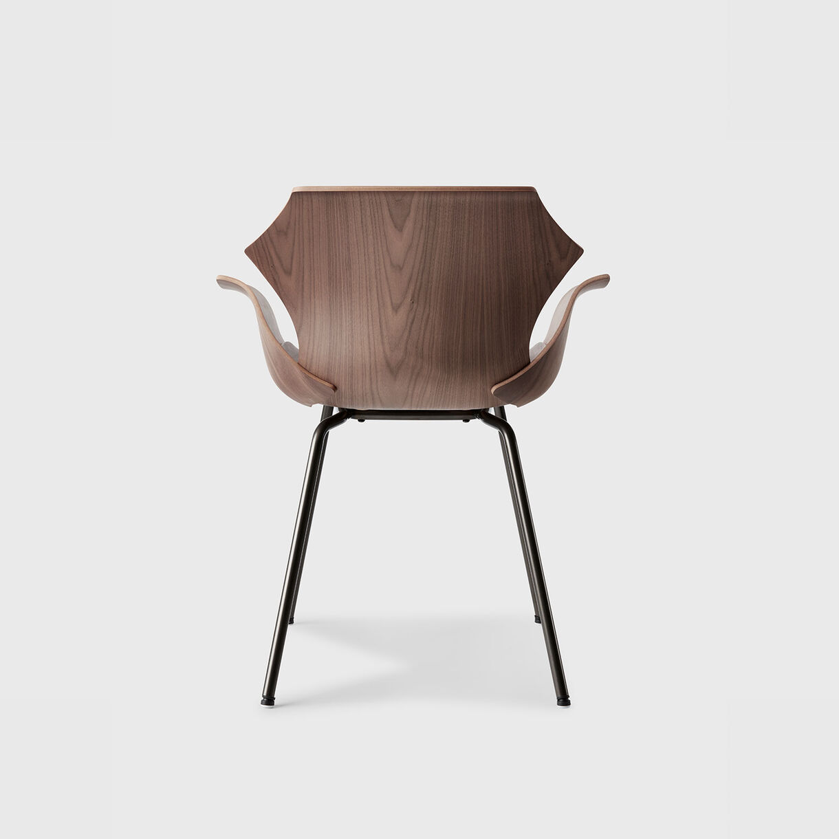 Petal Metal Base Armchair, Walnut