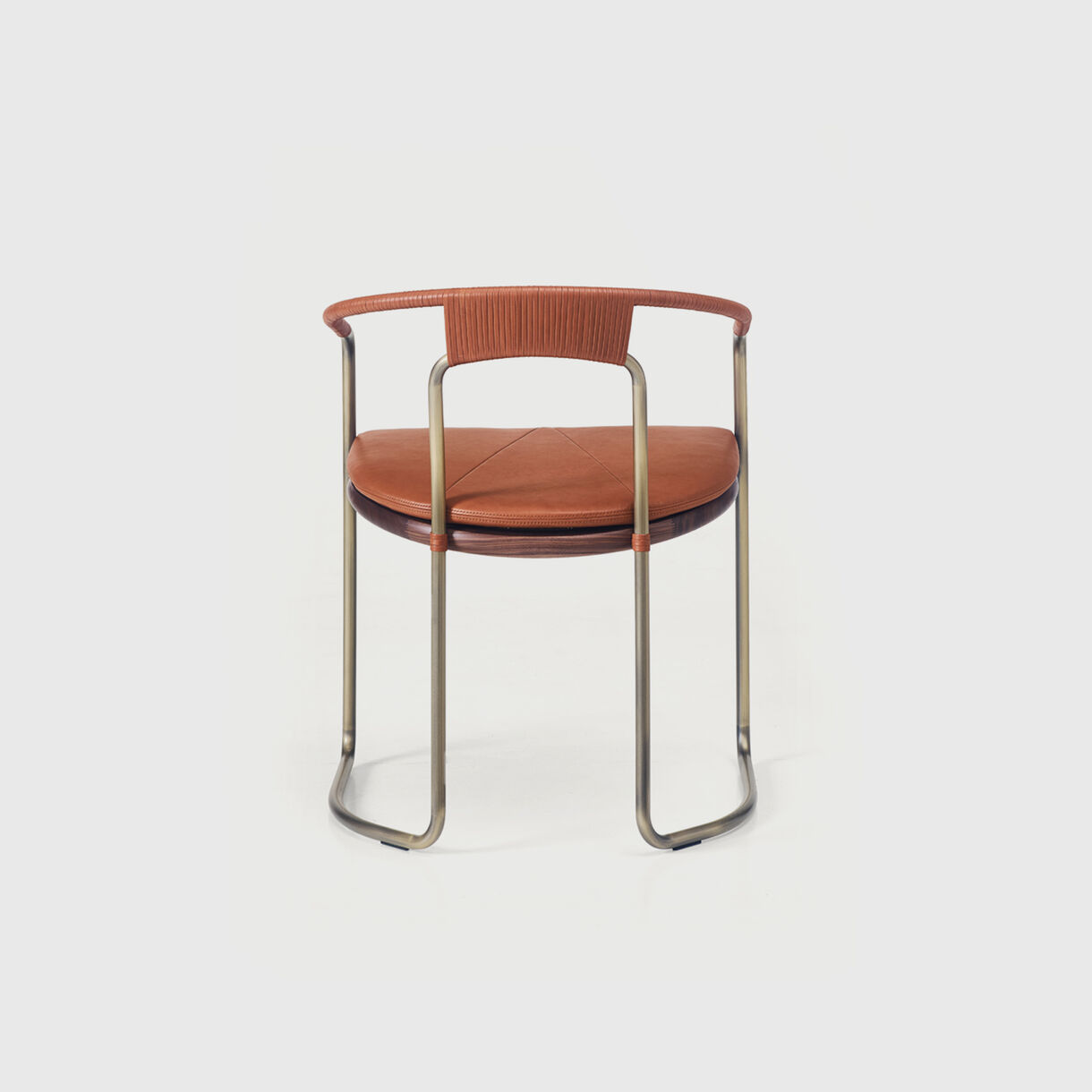 Geometric Side Chair in Leather