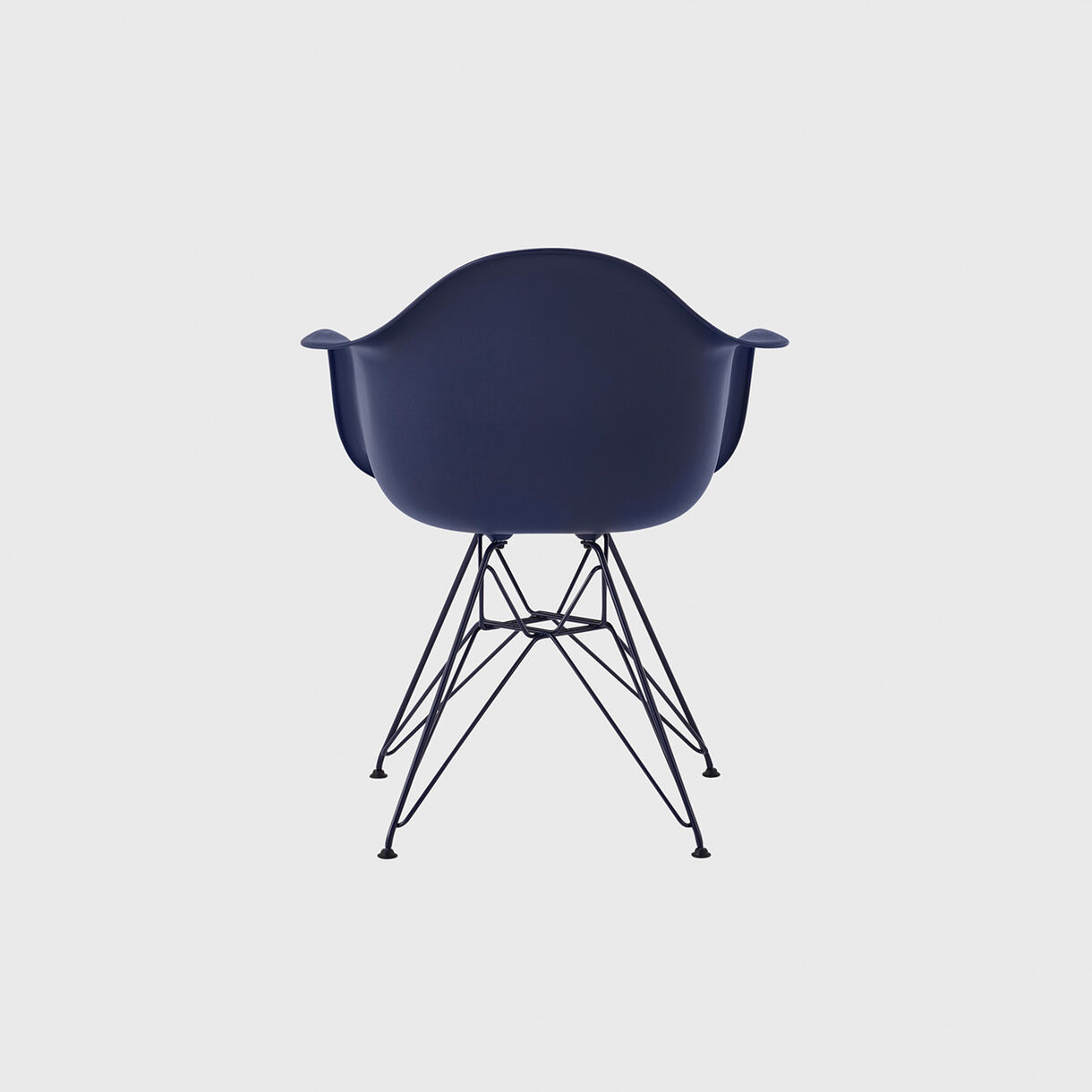 Eames Moulded Plastic Armchair, Wire Base, Black Blue