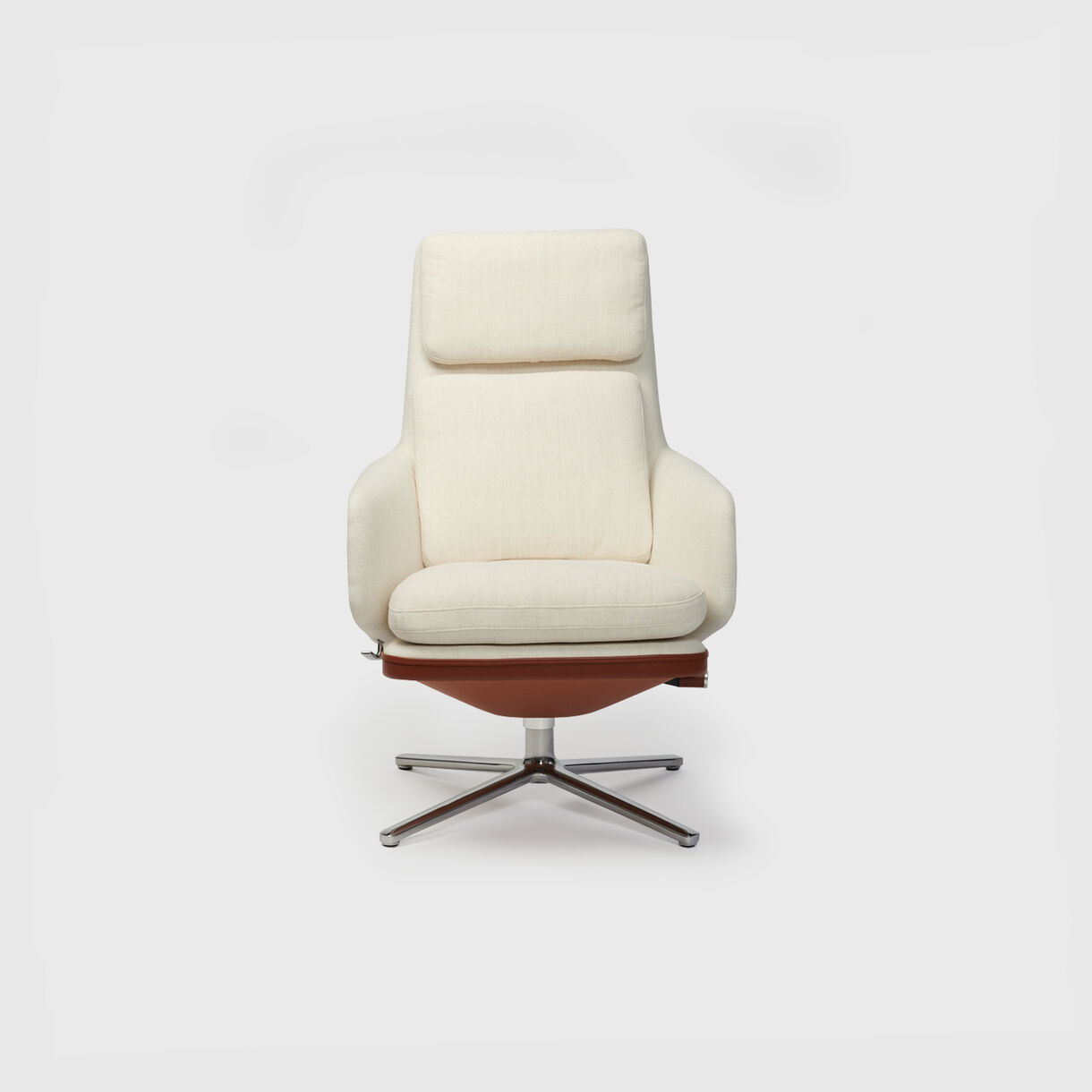 Grand Relax Lounge Chair, Ivory Melange & Cognac Leather
