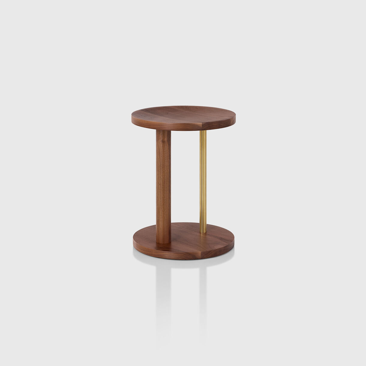 Spot Low Stool, Walnut & Brass