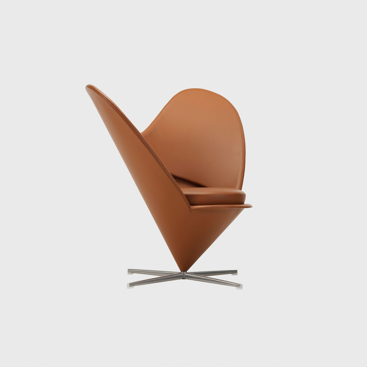 Heart Cone Chair, Cognac Leather