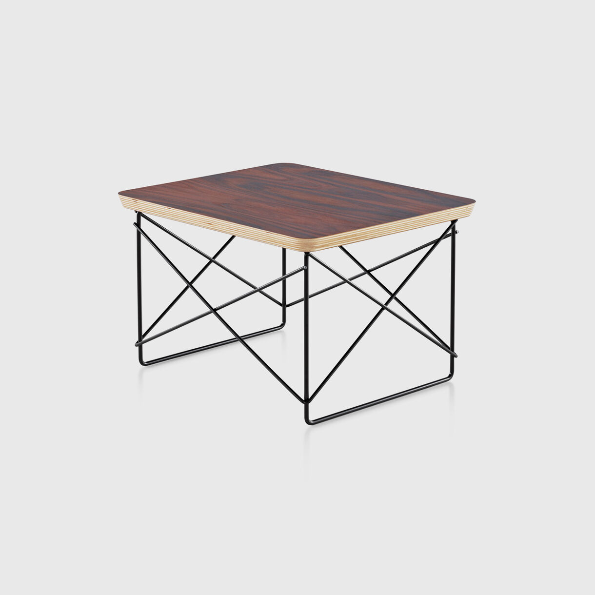 Eames Wire Base Low Table, Walnut & Black