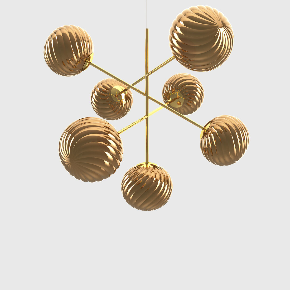Whirl Chandelier, Large, Gold