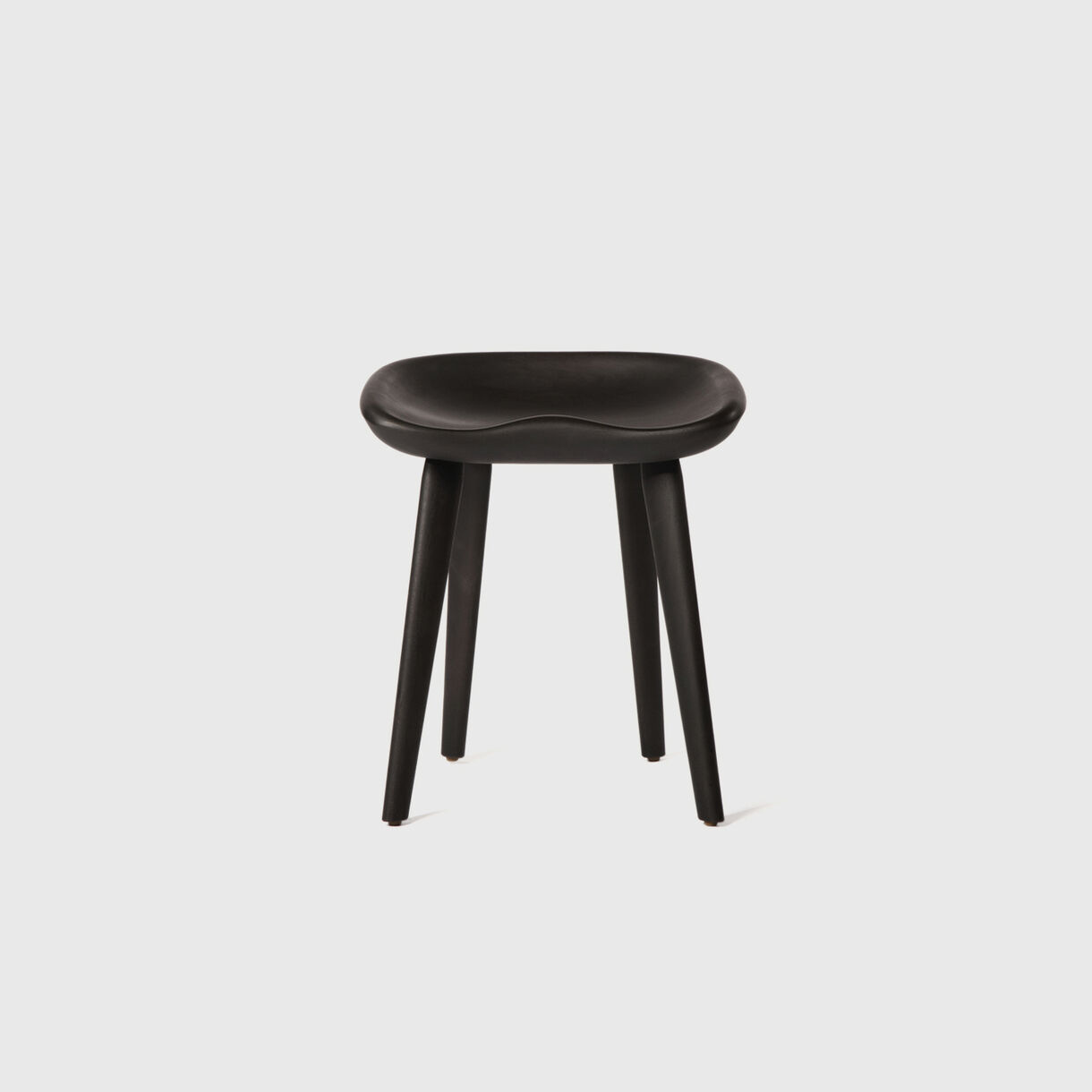Tractor Low Stool, Ebonised Ash