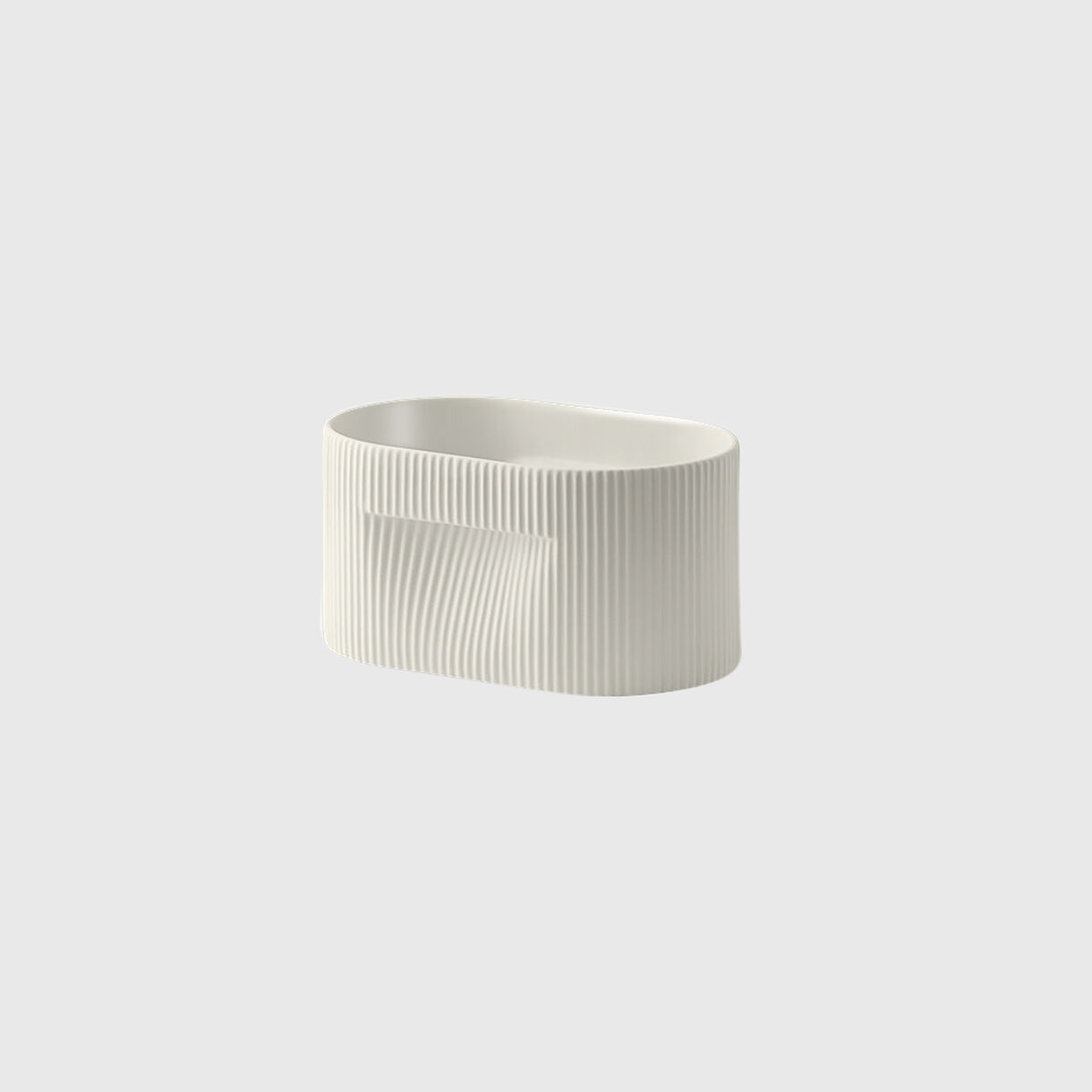 Ridge Planter, Off-White, Low