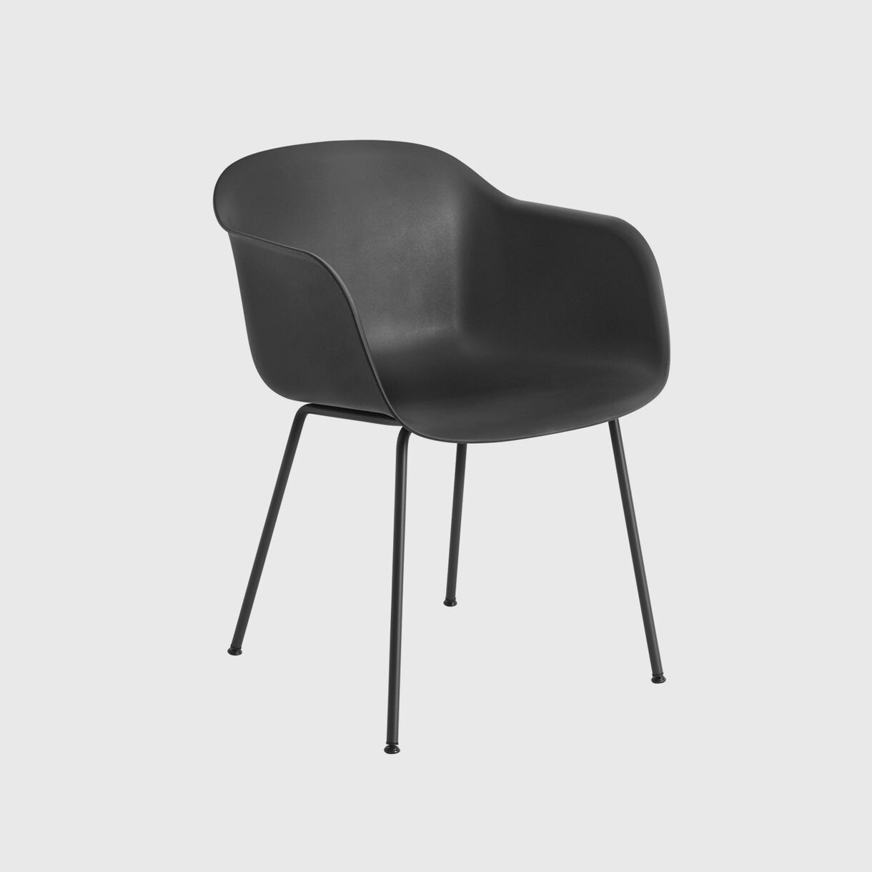 Fiber Armchair, Tube Base, Black