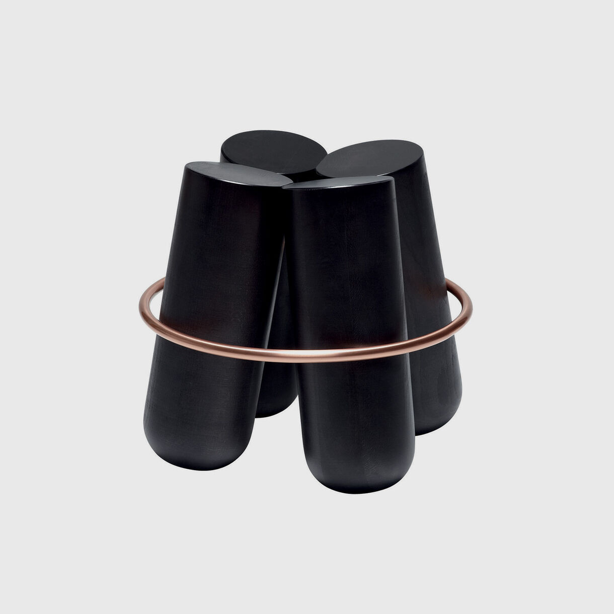 Black Stained Ash & Copper Ring