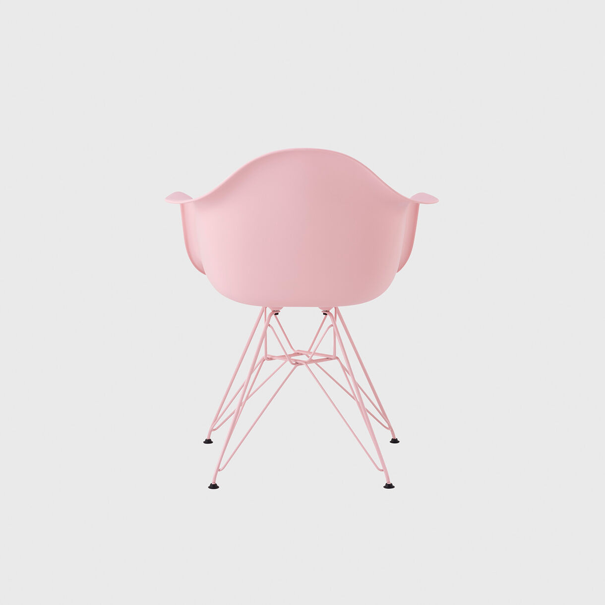 Eames Moulded Plastic Armchair, Wire Base, Powder Pink