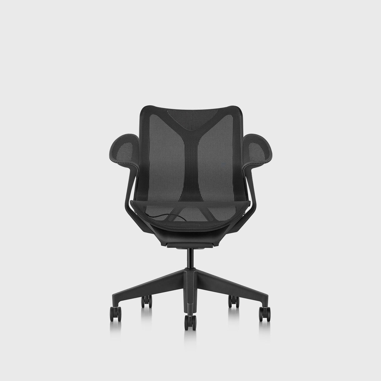 Cosm Chair, Graphite - Low Back, Leaf Arms
