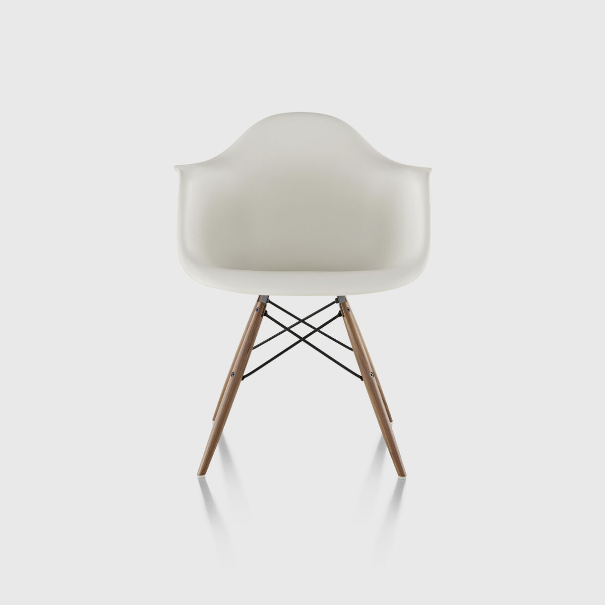 Eames Moulded Plastic Armchair Wood, White, Natural Maple