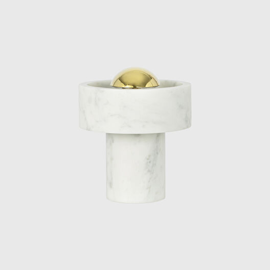 Stone Portable Table Lamp, Brass