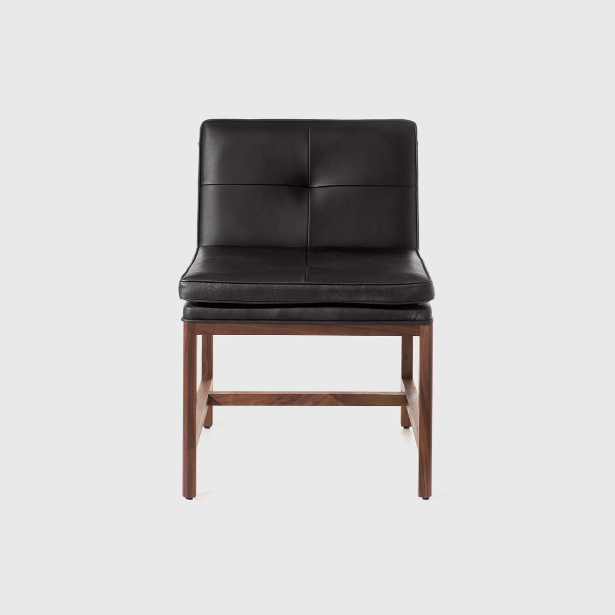 Wood Frame Armless Chair Petit, Walnut (WN), Coach, Black (99999)