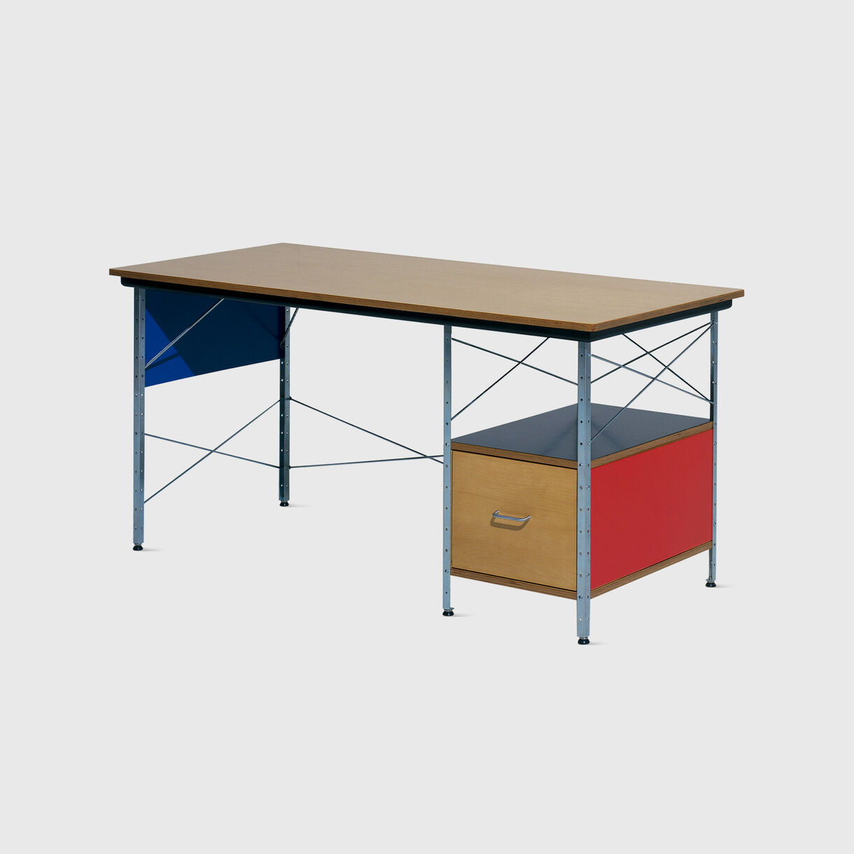 Eames Desk, Multi & Zinc Frame, RH Drawer