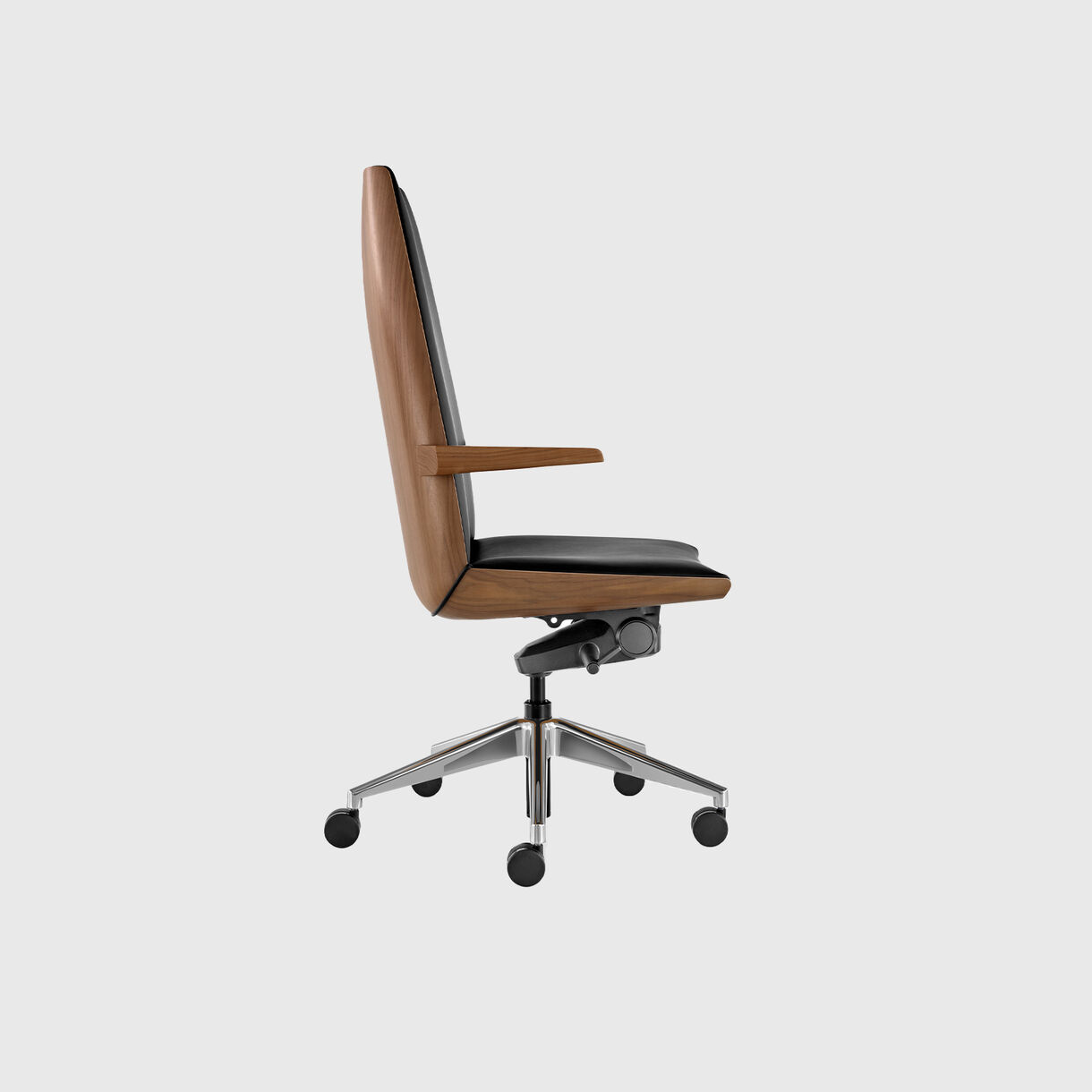 Clamshell High Back Chair, Walnut