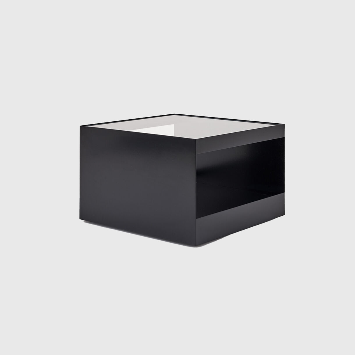 D'Urso Coffee Table, Small, Black, Clear Glass