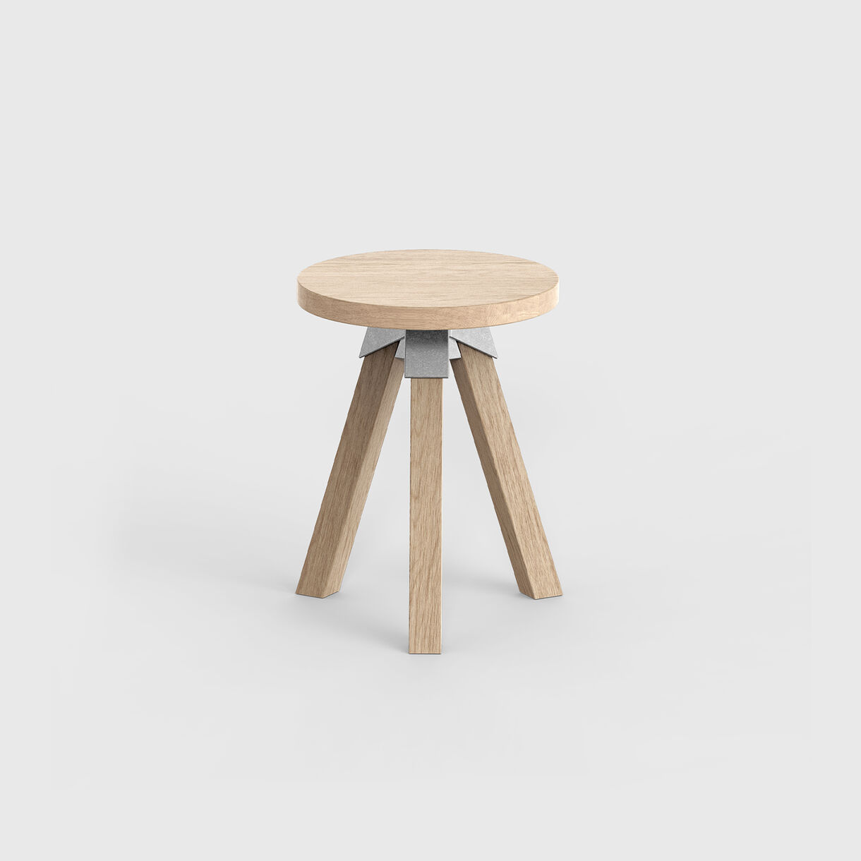 A-Joint Stool, Low, Oak & Aluminium