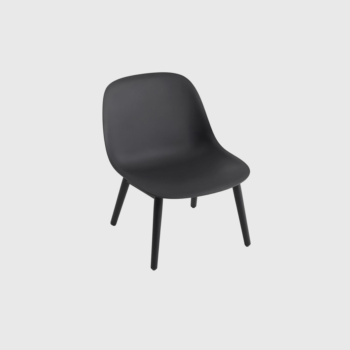 Fiber Lounge Chair, Wood Base, Black