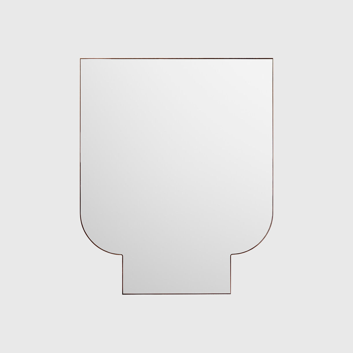 Moongate Mirror, Square Clear Walnut