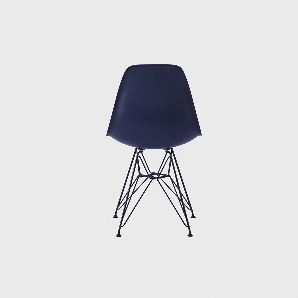 HM x Hay Eames Moulded Plastic Side Chair, Wire Base, Black Blue
