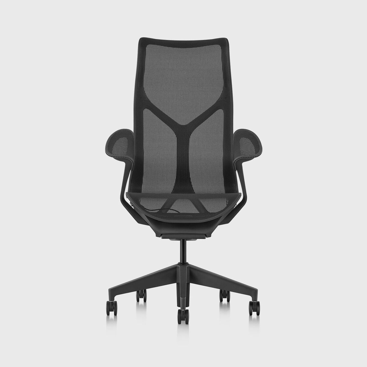 Cosm Chair, Graphite - High Back - Leaf Arms