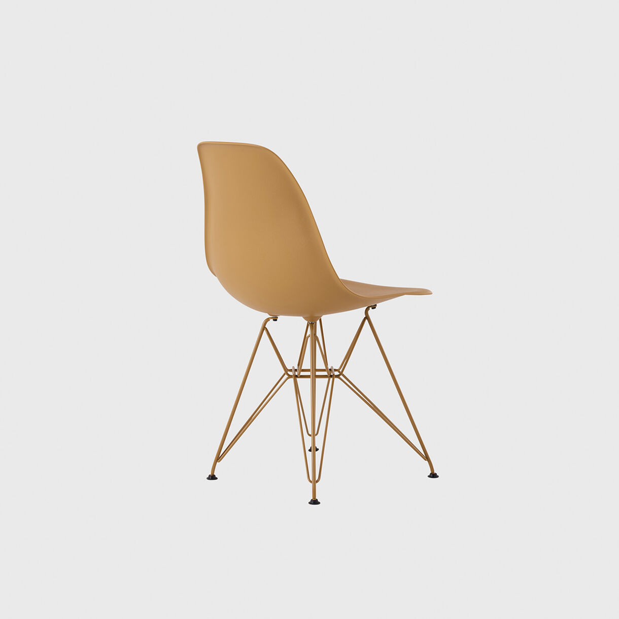HM x Hay Eames Moulded Plastic Side Chair, Wire Base, Toffee