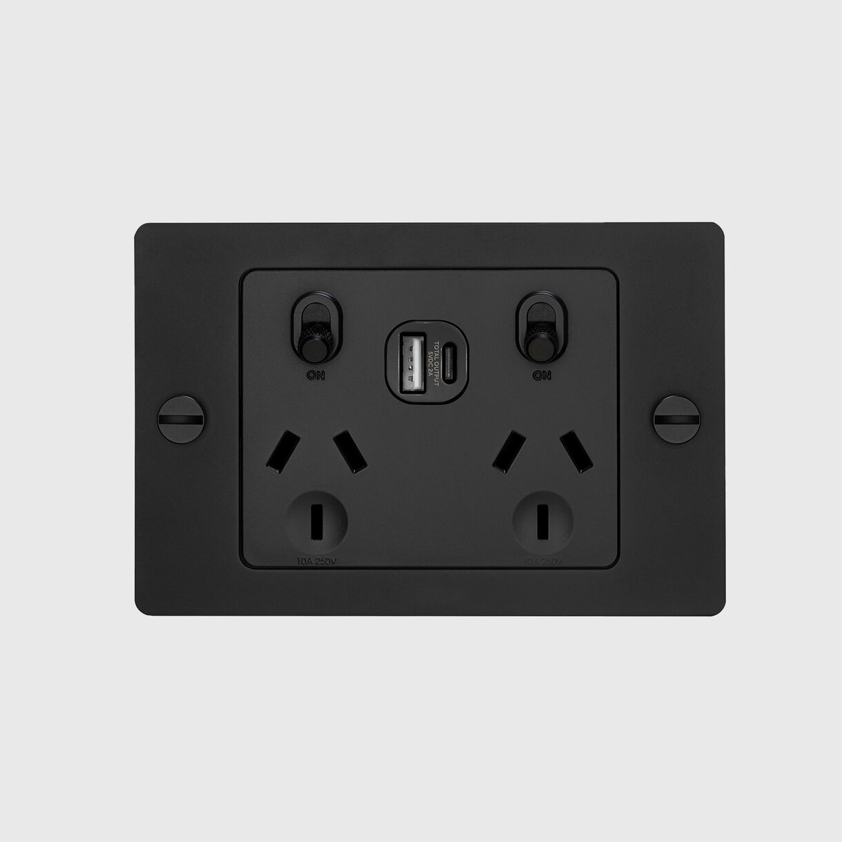 2G GPO + USB A+C Socket without Logo, Black
