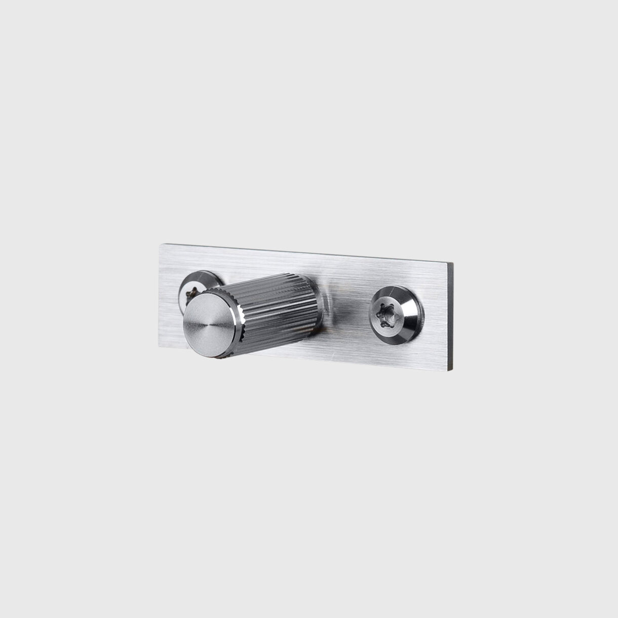 Furniture Knob with Plate, Linear, Steel