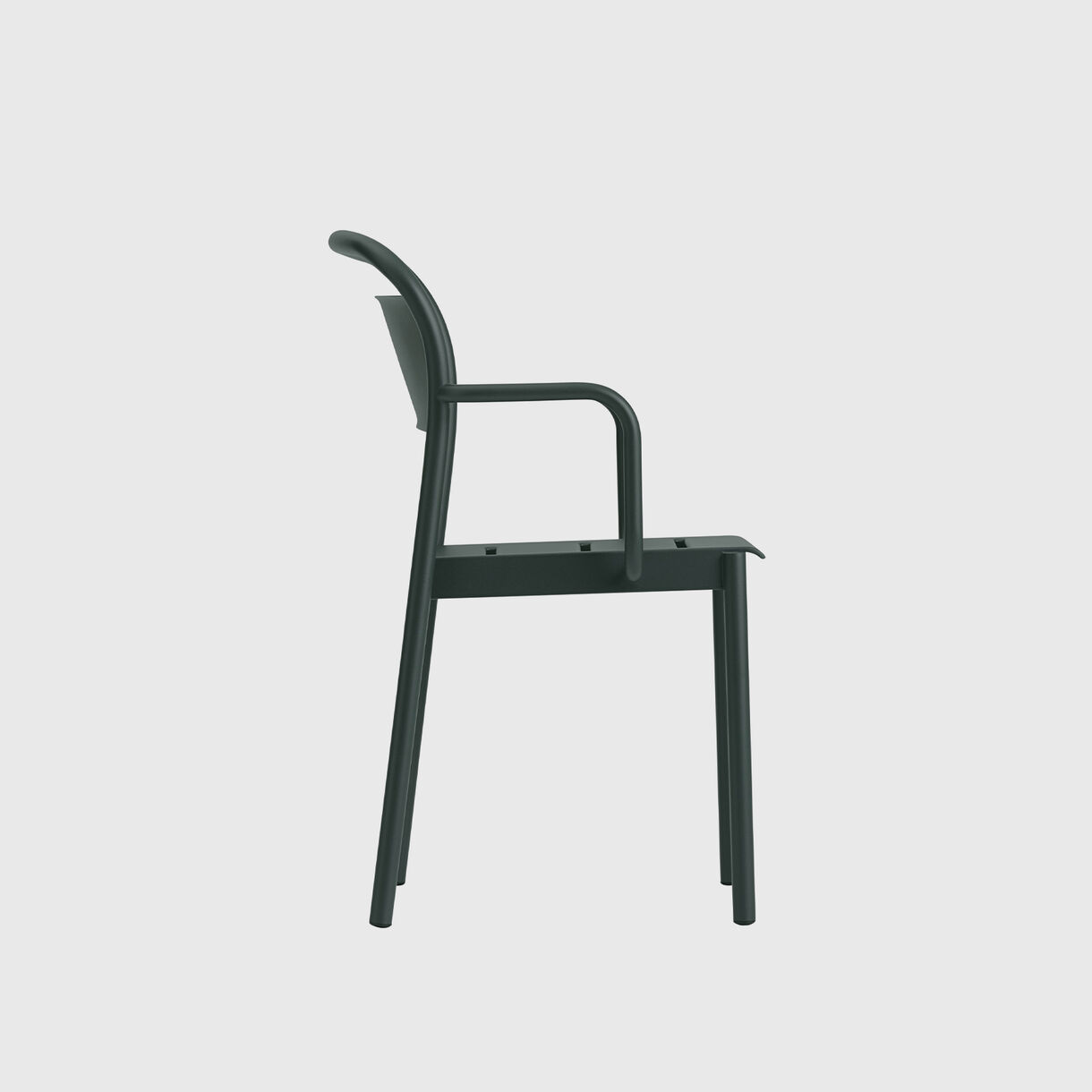 Linear Steel Armchair, Dark Green