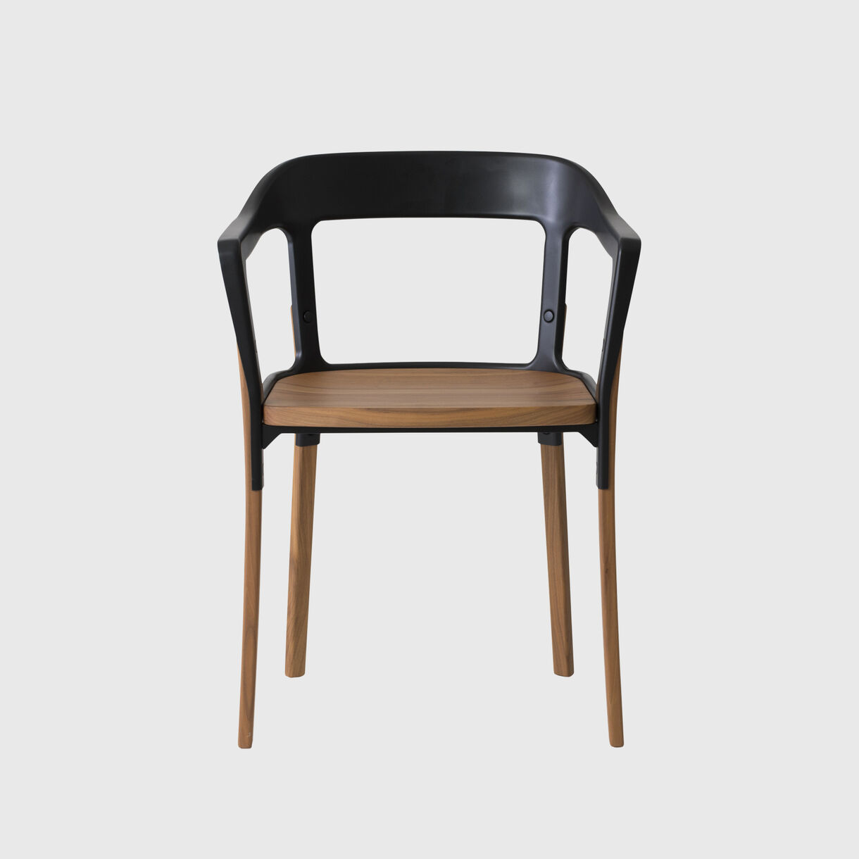 Steelwood Chair, Black, Walnut