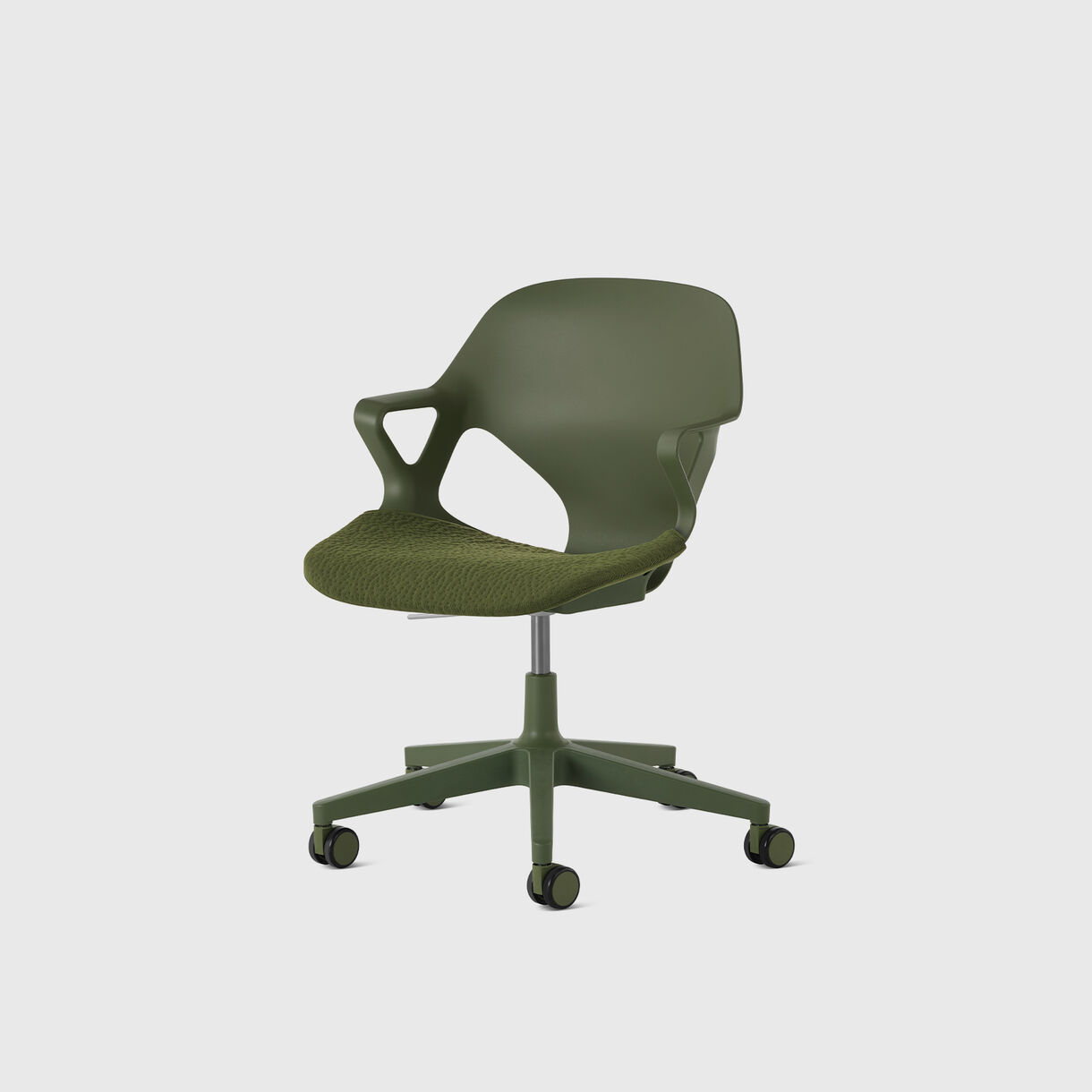 Zeph Multipurpose Chair, Fixed Arms, Olive & Olive Upholstery