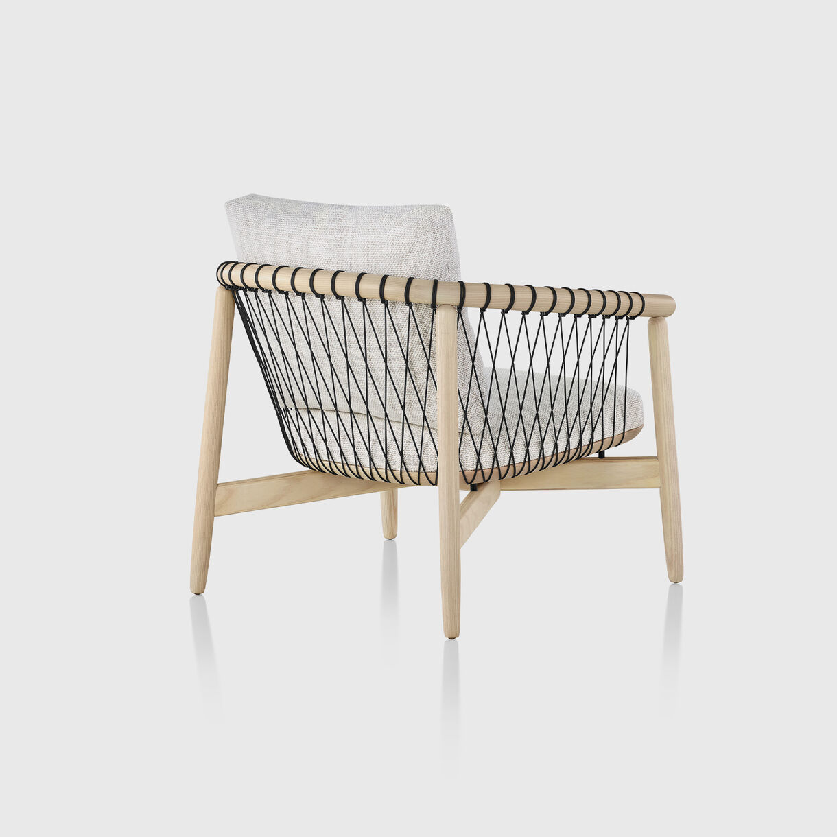 Crosshatch Lounge Chair, White Ash & Stone Capri