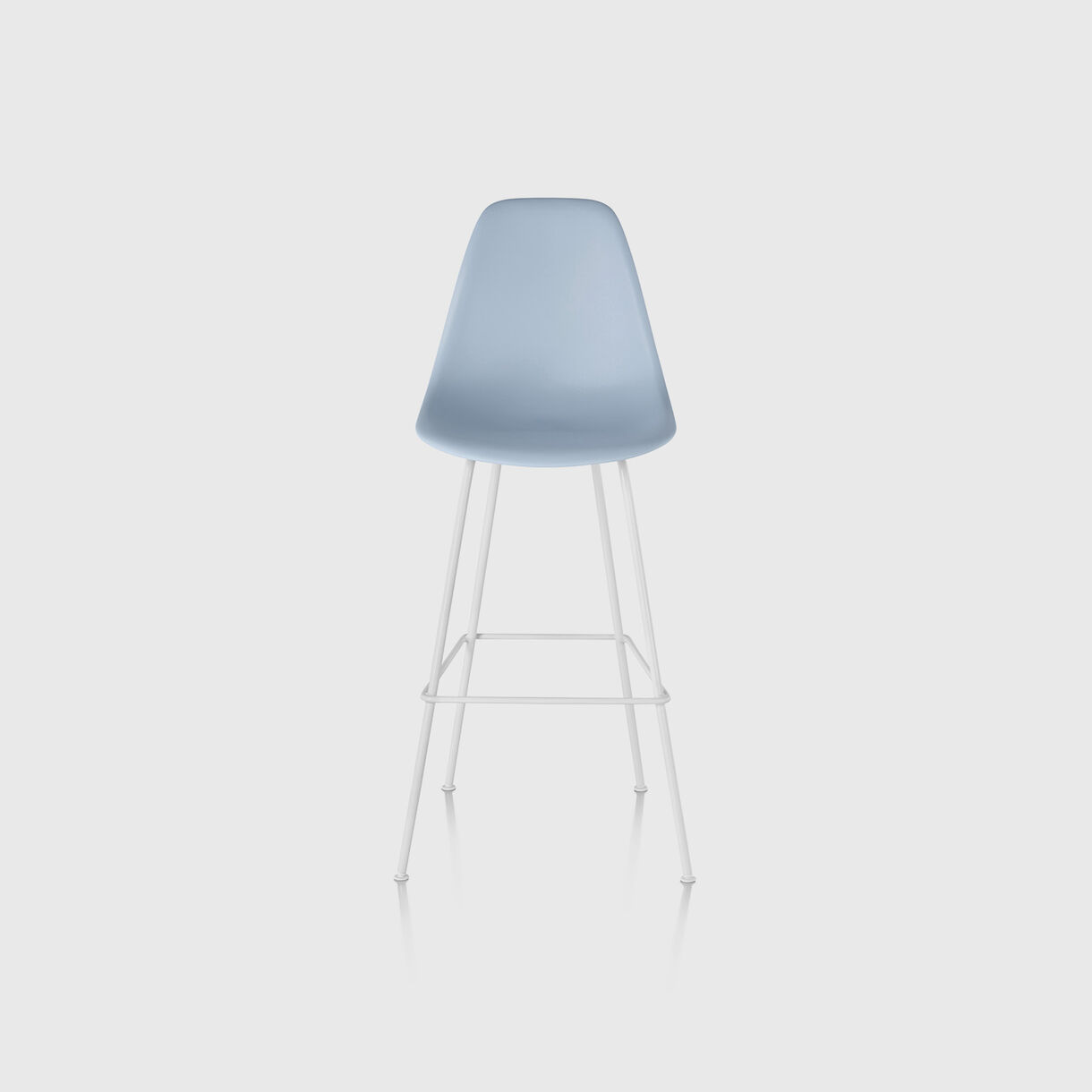 Eames Moulded Plastic Bar Stool, Alpine & White