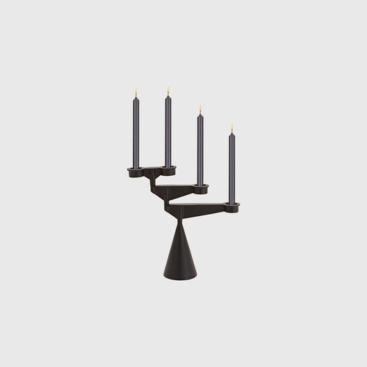 Spin Candelabra, Black, Mini
