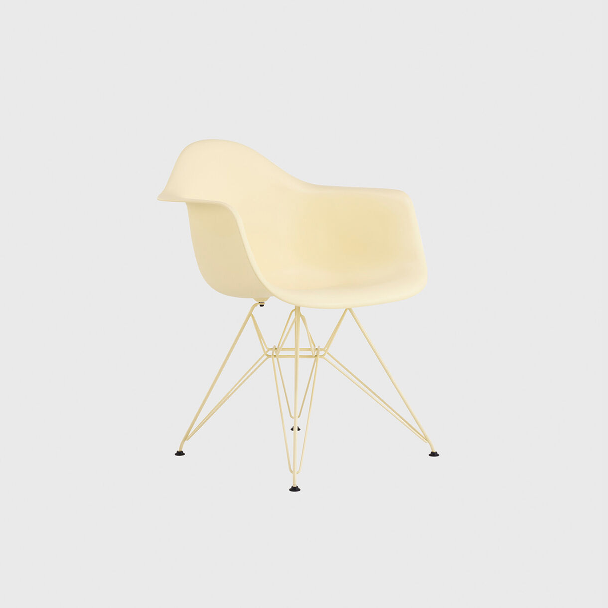 Eames Moulded Plastic Armchair, Wire Base, Powder Yellow