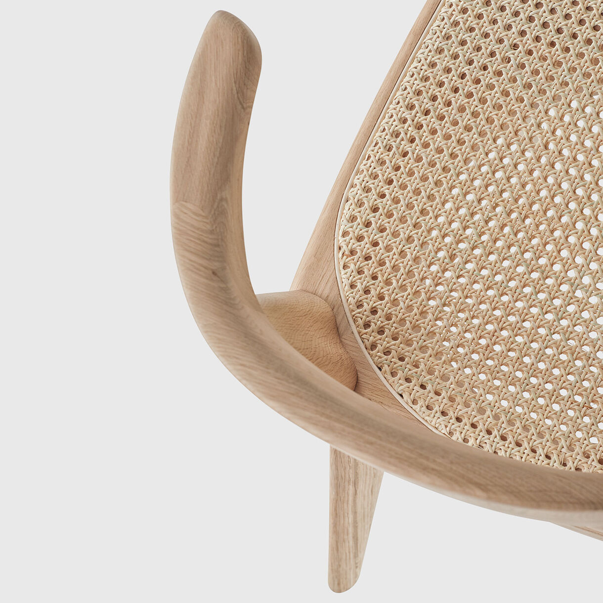 Brutus Armchair, White Oak, Raw Effect & Vienna Cane